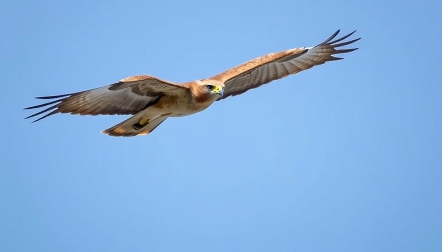 Identifying a Bird in Flight: hawk soaring through sky.
