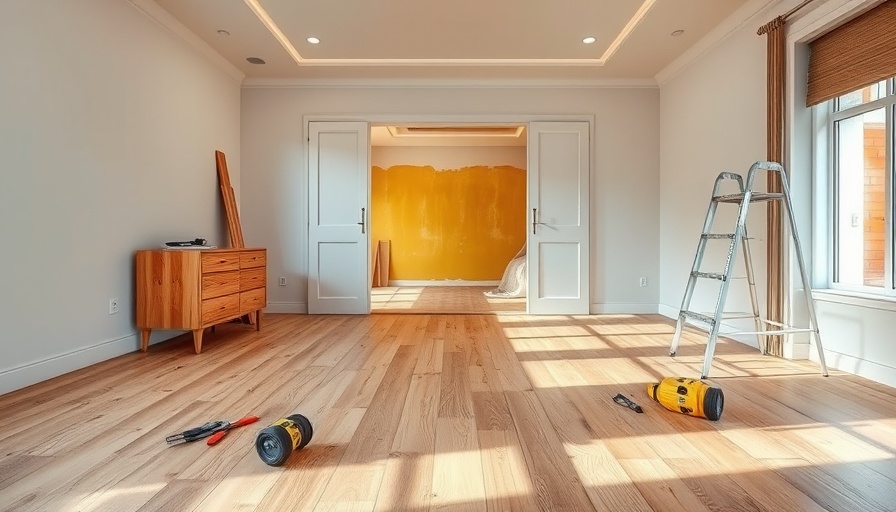 Master bedroom suite renovation with new flooring and painted walls.