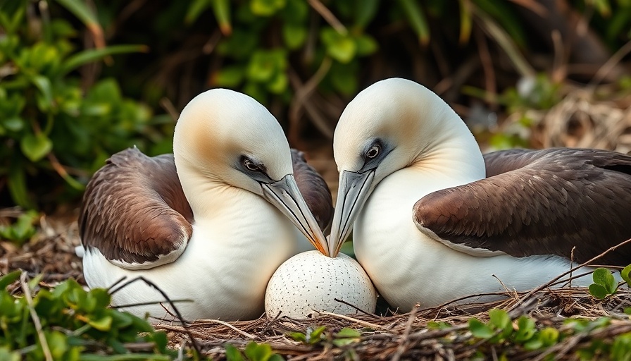 Wisdom the Albatross nurturing egg on island.