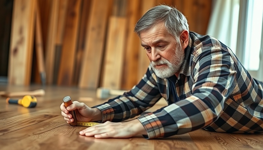 DIY Flooring Solutions: Installing wooden planks with tools and precision.