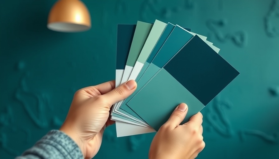 Hand holding paint samples for bedroom suite foyer paint colors.