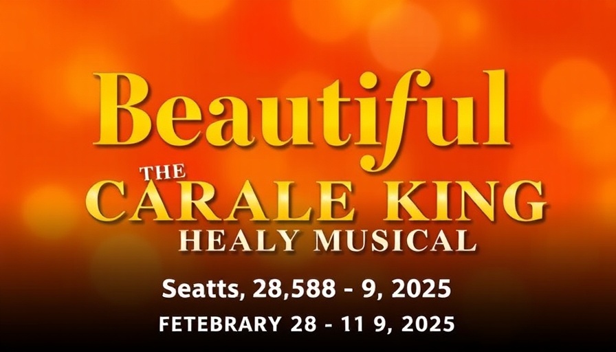Orpheus Musical Theatre Beautiful Carole King Musical announcement with dates.