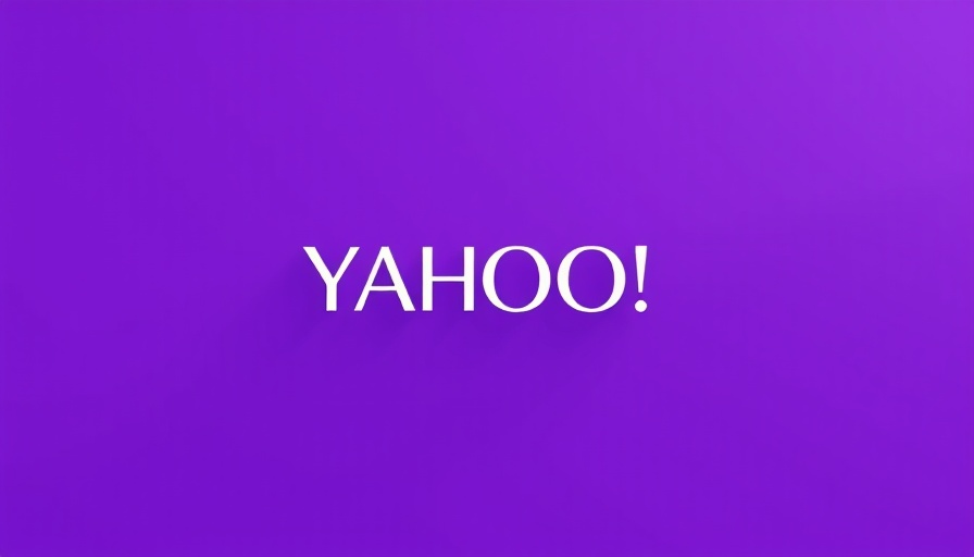 Yahoo logo on gradient purple background