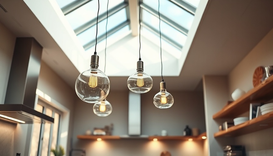 Clear glass pendant lights in a modern kitchen under $300.