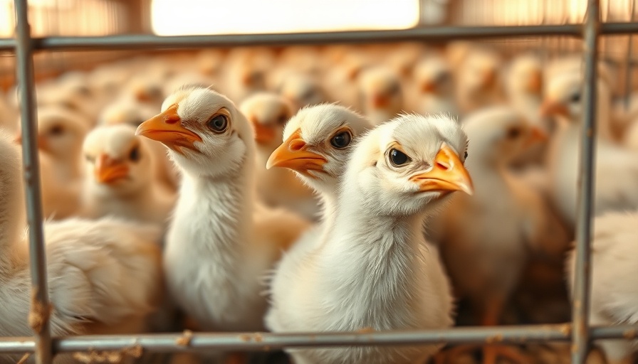 Chicks in a cage highlighting conditions and bird flu concerns.