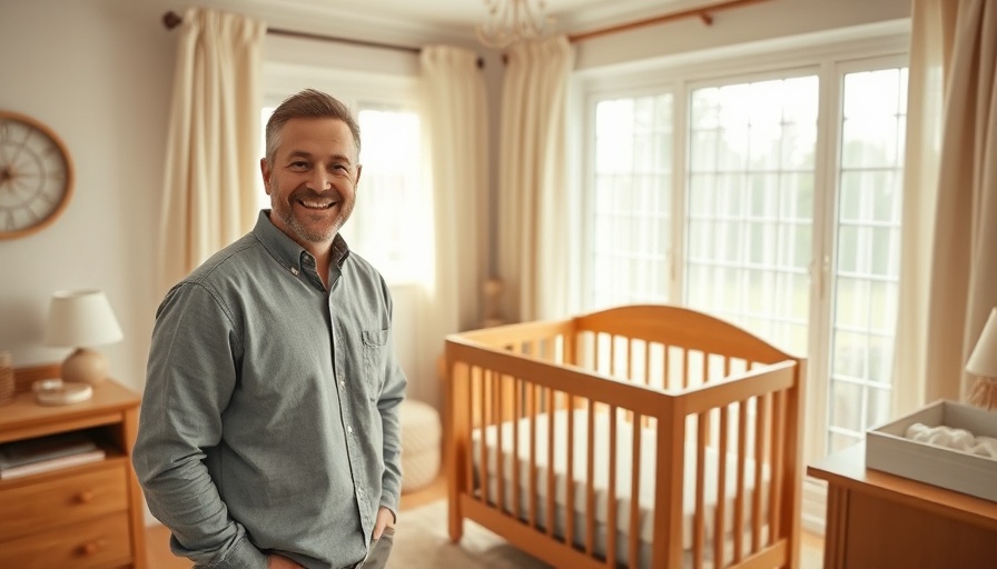 Jake Arnold in nursery with Crate & Barrel Kids Furniture.