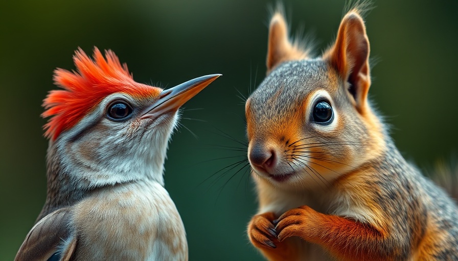 Squirrel and bird identification: close-up of bird and squirrel side by side.