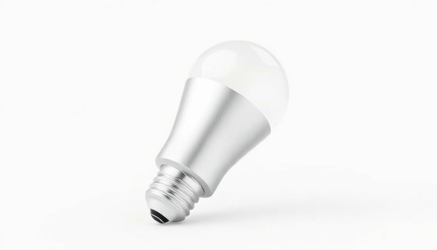 Xiaomi Matter Smart Bulb with metallic finish isolated on white.