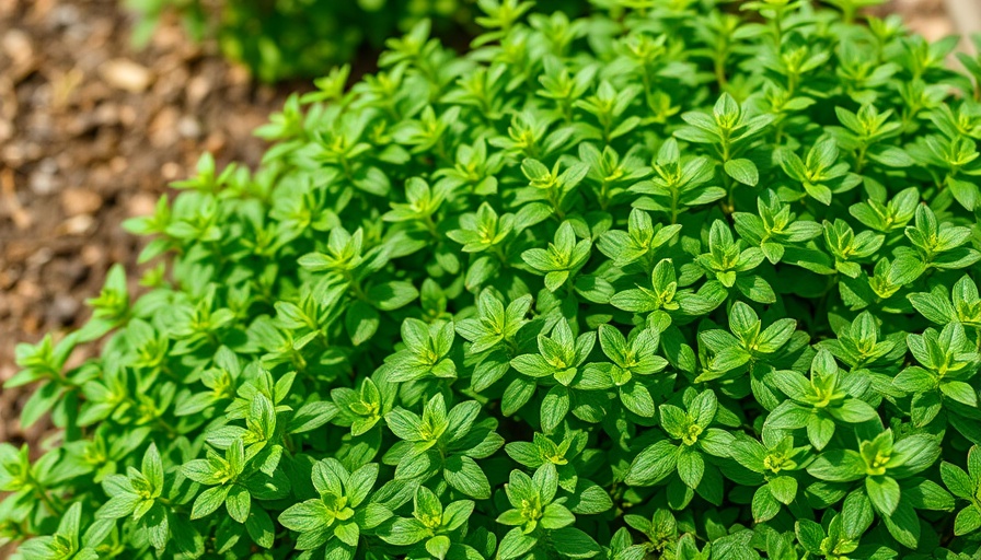 Lush oregano plants thriving in an outdoor garden setting.