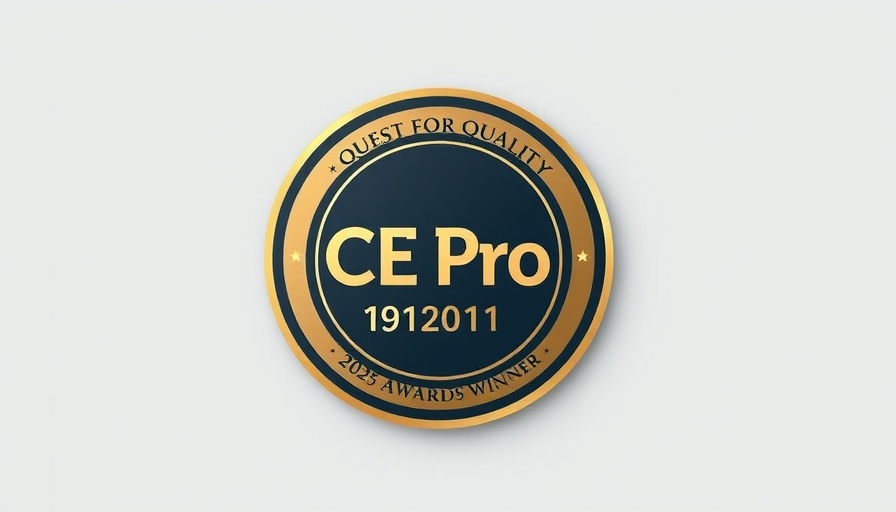 2025 Quest for Quality Awards badge design with CE Pro logo