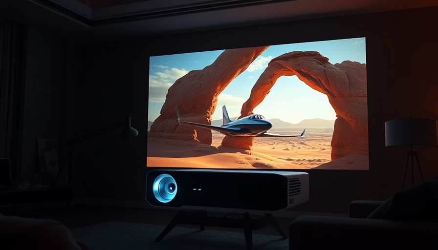 AI in projectors displaying vivid desert scene on a high-resolution screen.