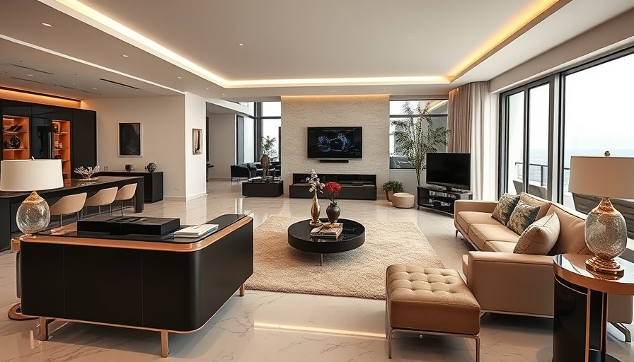 Mediterranean home automation in elegant modern living room