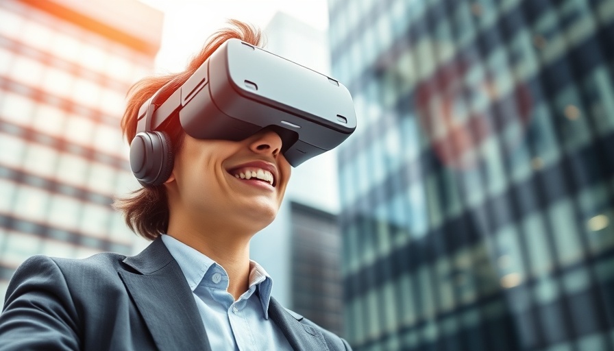 Businessman using VR headset in urban environment, VAST InsightEngine with NVIDIA DGX.