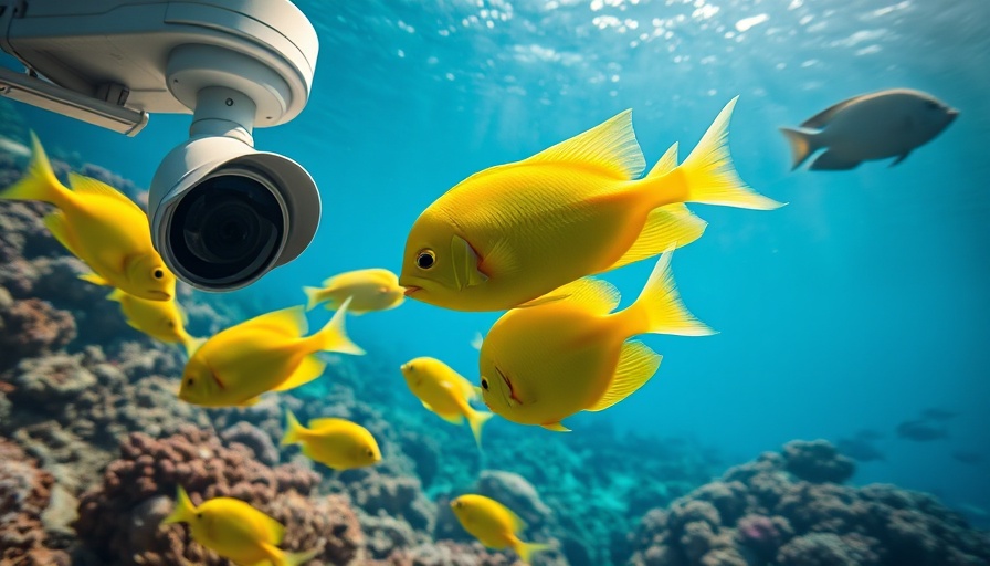 Coral-Eating Fish Surveillance with yellow fish and camera underwater.