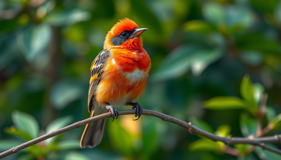 Colorful bird perched during spring bird migration