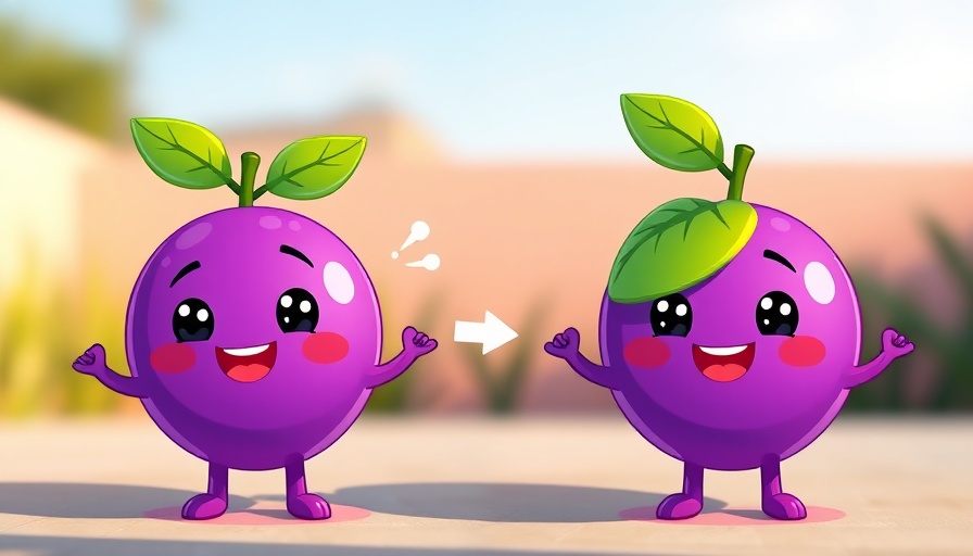 AI model optimization framework illustrated by a cute cartoon fruit character showing improved performance