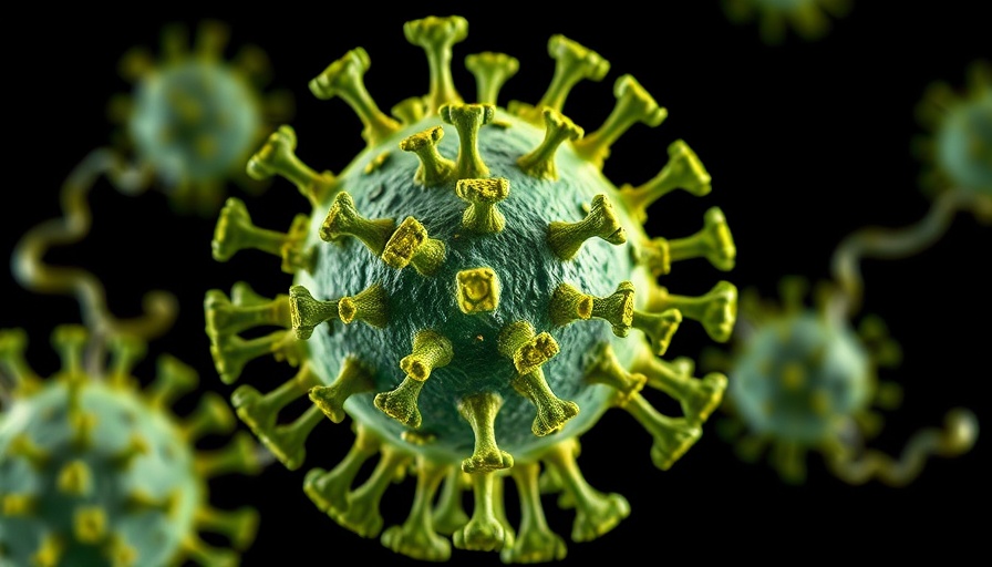 3D render of virus protein structure showing mutation.