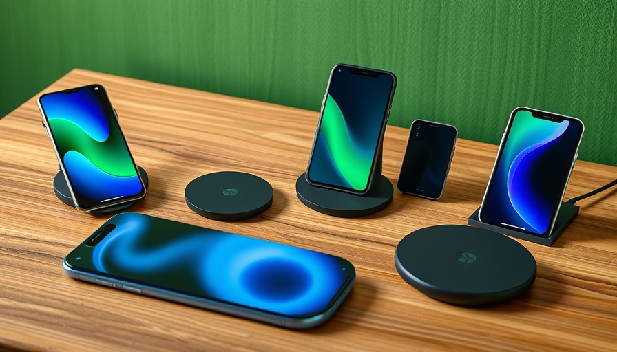 Selection of the best wireless chargers 2025 displayed on a wooden surface.