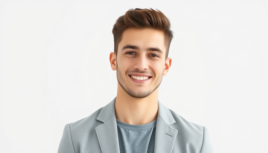 Smiling young man in light grey blazer for Micki Grant Artist Residency.