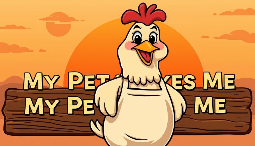 Nostalgia in Poultry Care: cheerful cartoon chicken with apron