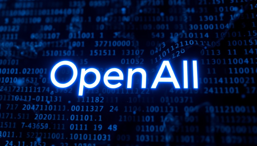 OpenAI logo over binary code, representing AI and tech innovation