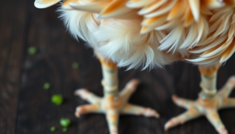 Close-up of diarrhea in chickens on a dark floor.