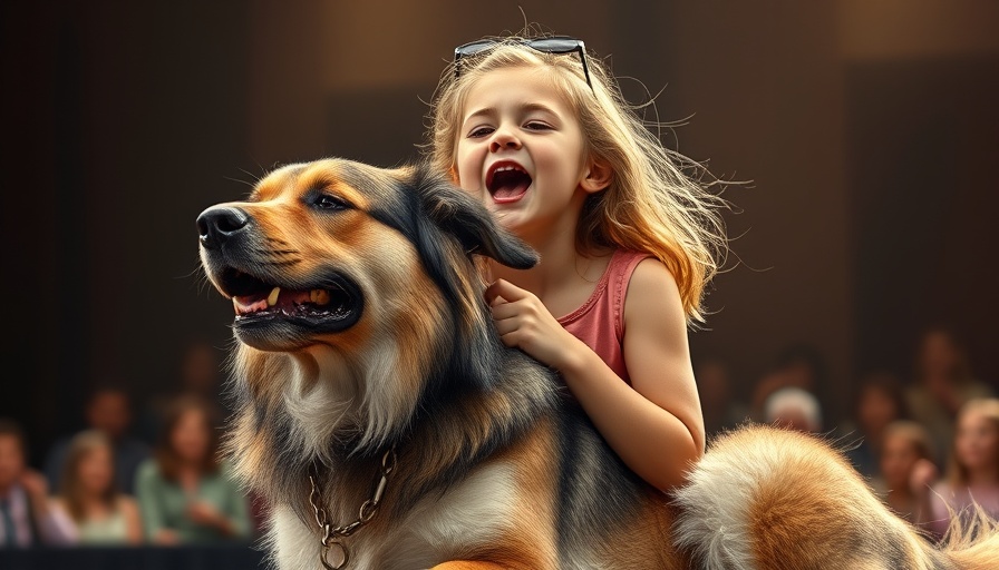 Girl singing with dog during Annie musical rehearsal, highlighting Tomorrow song meaning.