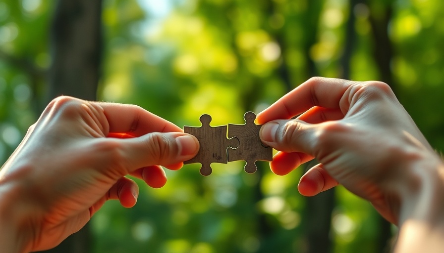 Hands connecting puzzle pieces outdoors, symbolizing automated remediation of SharePoint sites.