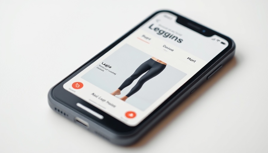 Smartphone displaying AI shopping agent interface for leggings