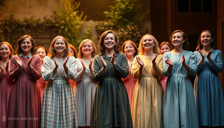 Little Women musical production cast takes final bow on stage.