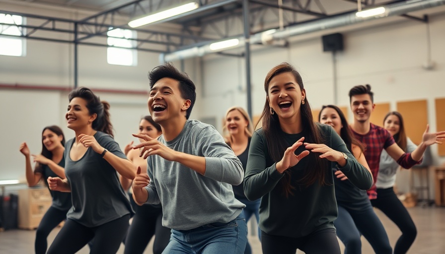 Rehearsal of Easy Street Annie with performers dancing energetically.
