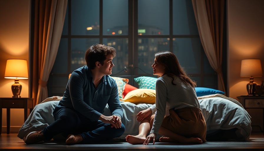 The Last Five Years Broadway scene with couple sharing a moment.