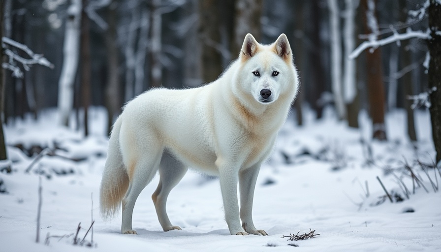 Reviving the Dire Wolf: Majestic white canine in snowy landscape.