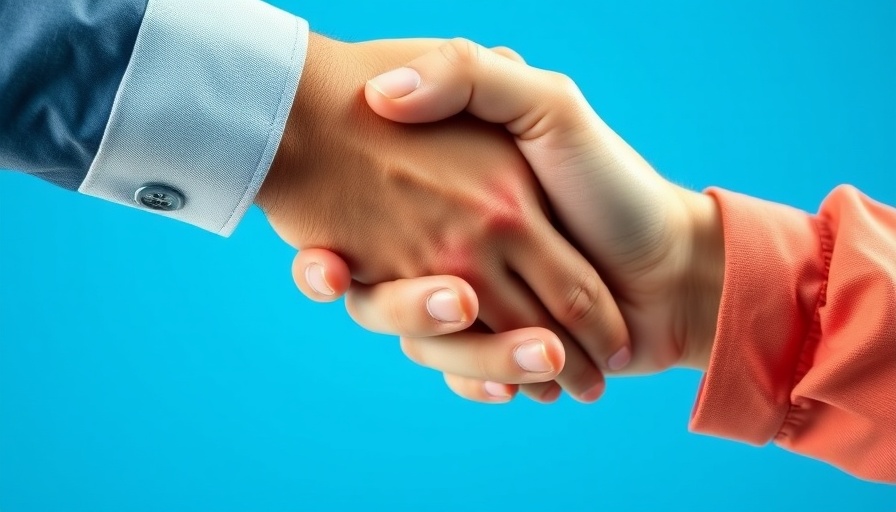 Close-up handshake symbolizing AI-powered cybersecurity partnership.