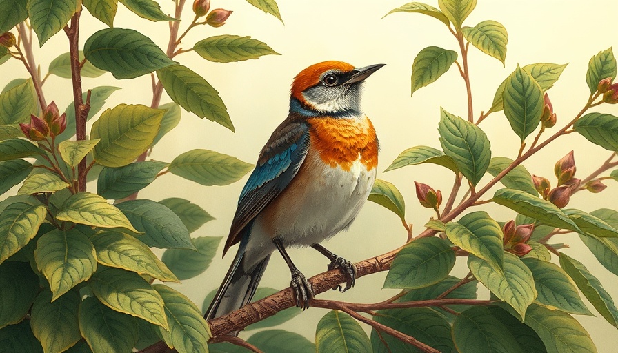 Artful bird illustration highlighting bird conservation efforts.