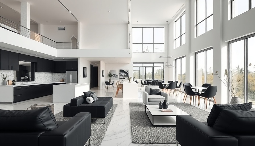 Modern open-concept space showcasing smart home trends