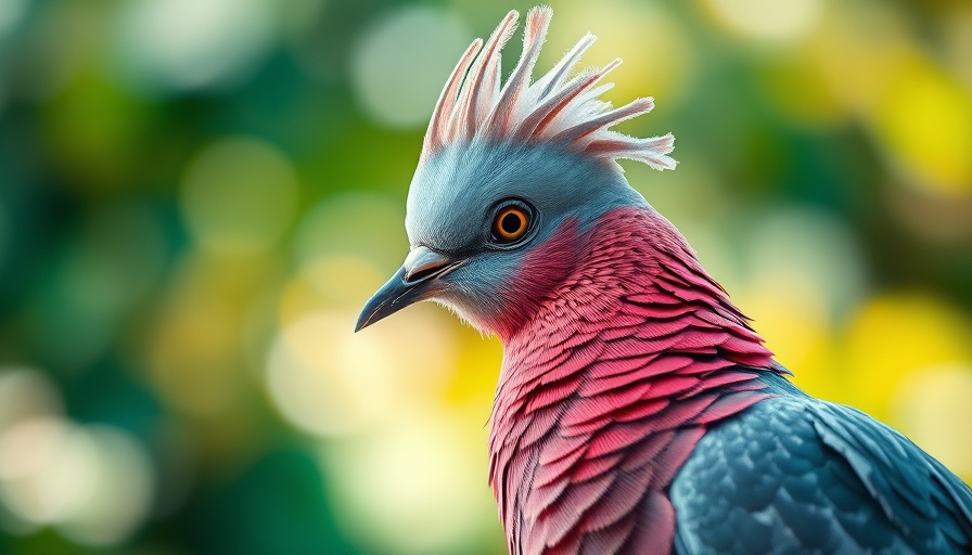 Crested pigeon perched calmly, showcasing vibrant feathers in nature. Birdwatching mental health benefits.