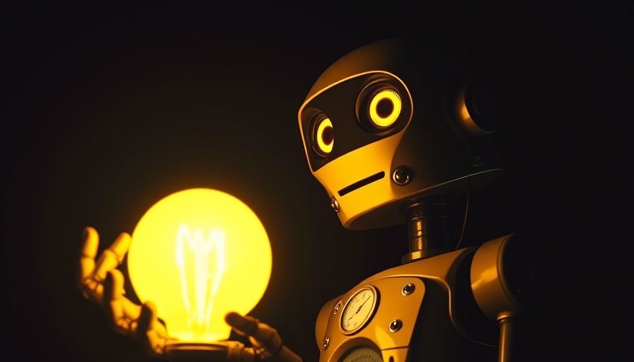 Retro robot with light bulb representing semiconductor market disruption.