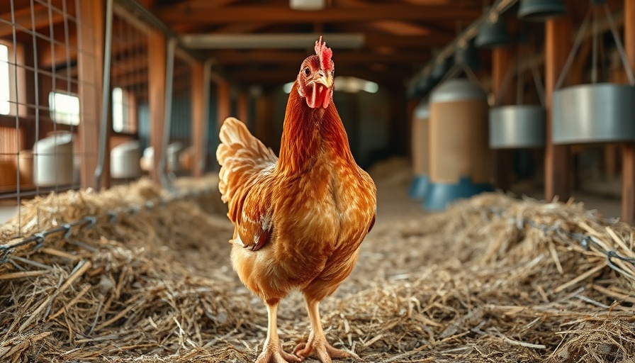Chicken in pen highlighting impact of bird flu on populations.