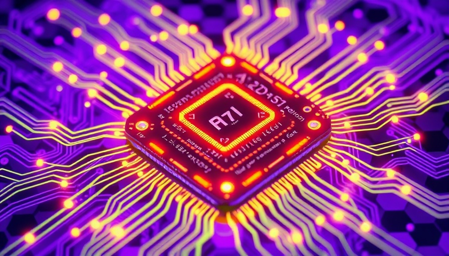 Futuristic AI chip with circuits, showcasing AI infrastructure leadership.