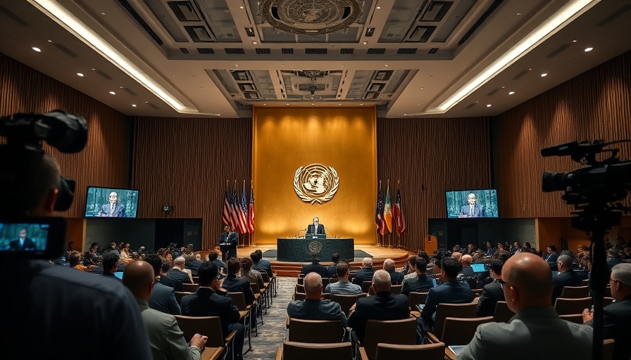 Conference room setup showcasing a speaker on screen discussing clean energy future.