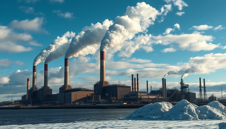 Industrial factory emitting smoke illustrating climate damage caused by major corporations.