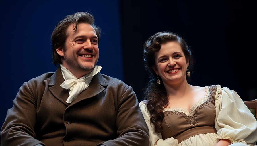 Scene from 'Floyd Collins on Broadway': actors sharing a warm moment on stage