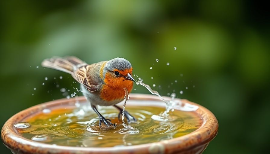 Creative Bird Bath Ideas with a playful bird in water.