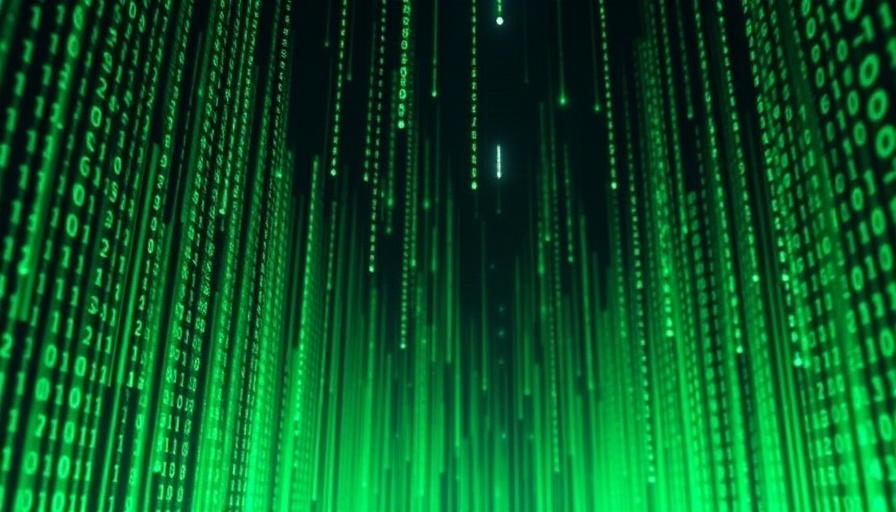 Glowing green binary codes representing unstructured data.