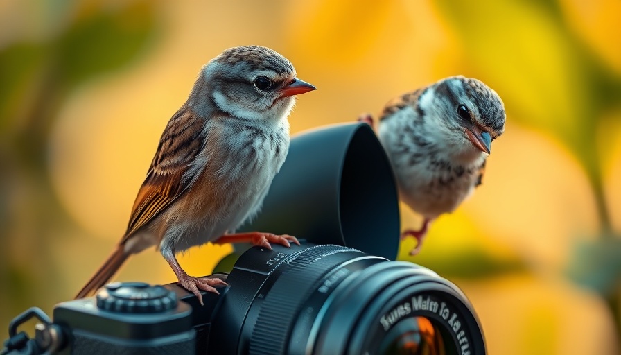 Birds perched on camera lens, free birdwatching ebooks.