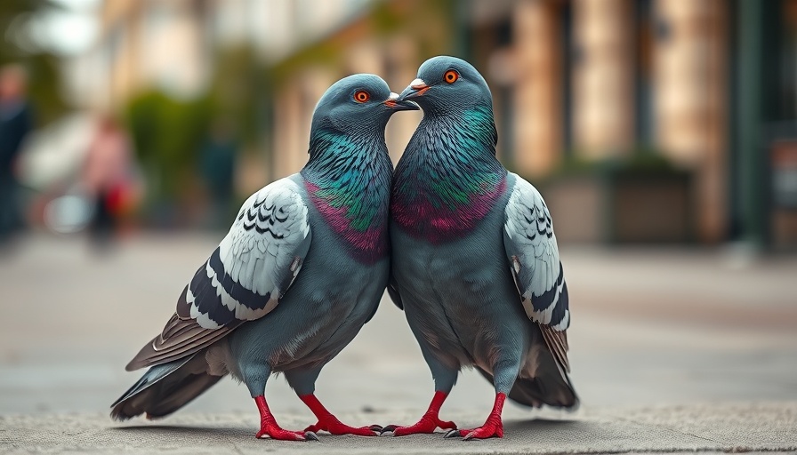 Two pigeons displaying vibrant feathers, highlighting fun facts about pigeons.