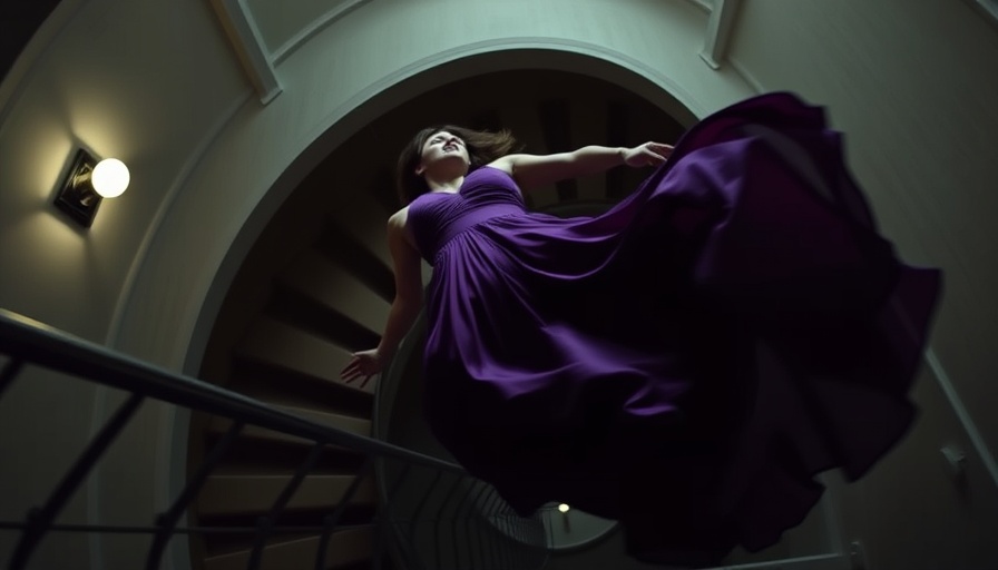 Death Becomes Her stair fall sequence, dramatic motion.