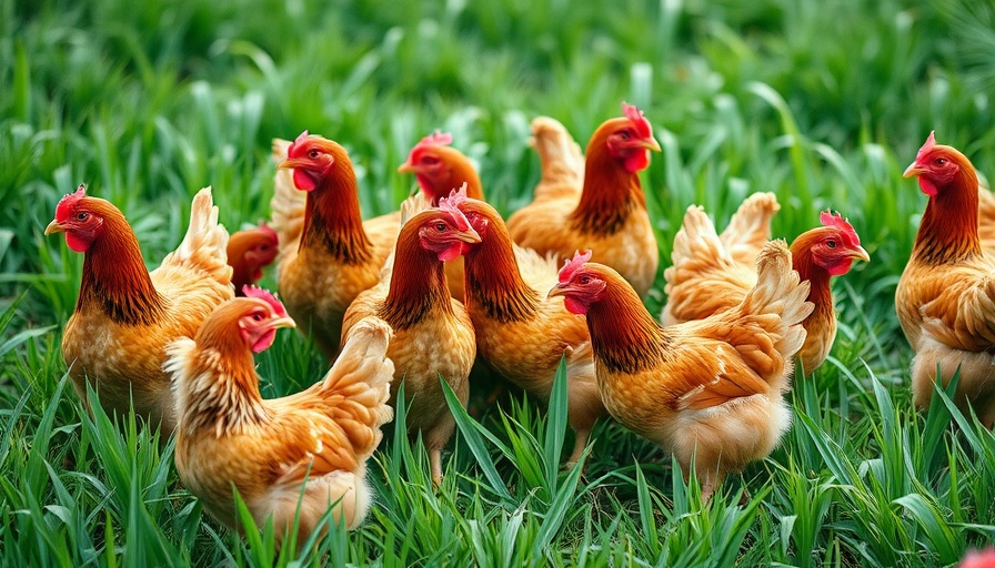 Brown chickens outdoors, related to avian flu crisis impact.