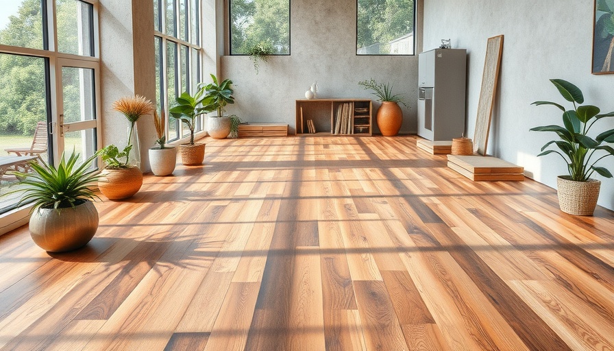 Eco-friendly modern recycled flooring in spacious, well-lit room.